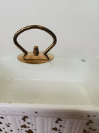 3-Piece White Speckled Ceramic Buffet Dish Set with Gold Stand (ML-870)