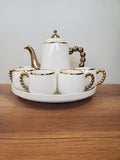 Luxury White & Gold Coffee Set With Rotating Tray– (41/1)