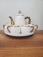Luxury White & Gold Coffee Set With Rotating Tray– (41/1)