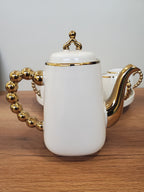 Luxury White & Gold Coffee Set With Rotating Tray– (41/1)