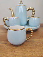 Sky Blue Luxury Coffee Set With Rotating Tray – (41/2)