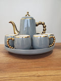Gray & Gold Coffee Set With Rotating Tray – (41/3)