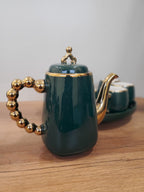 Luxury Emerald Green Coffee Set With Rotating Tray – (41/4)
