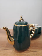 Luxury Emerald Green Coffee Set With Rotating Tray – (41/4)
