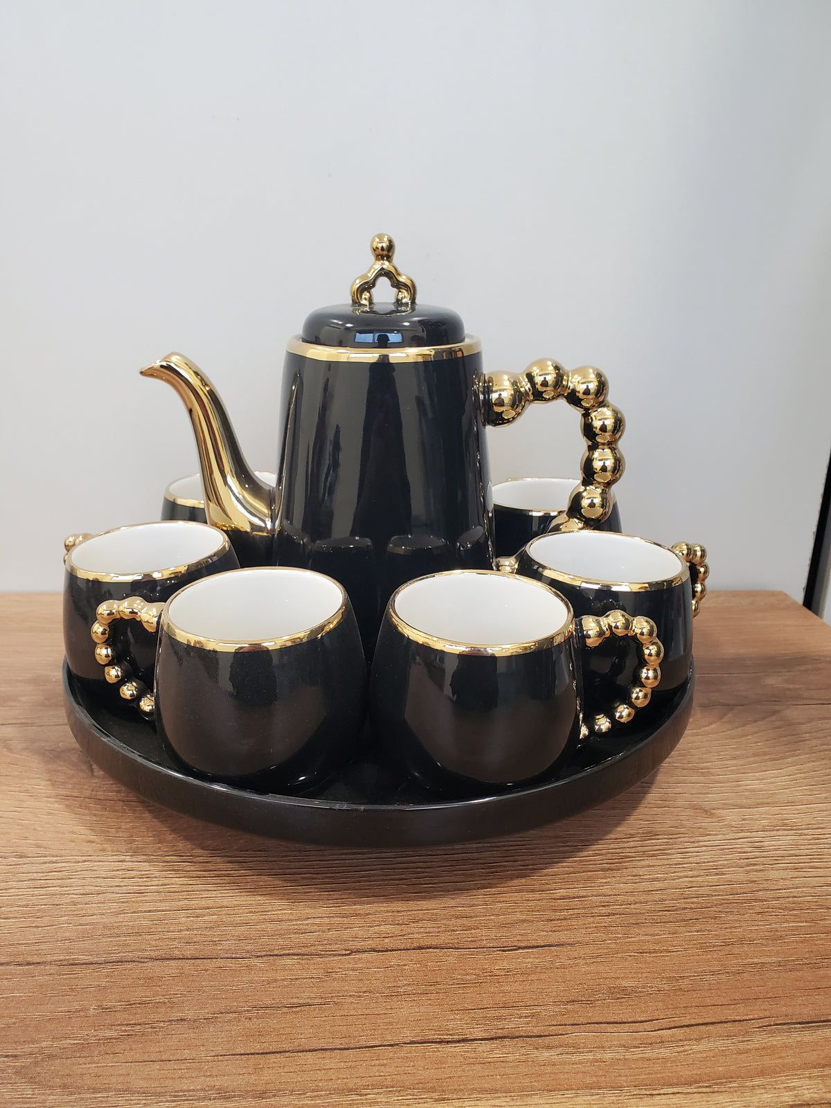 Luxury Black Coffee Set With Rotating Tray – (41/5)