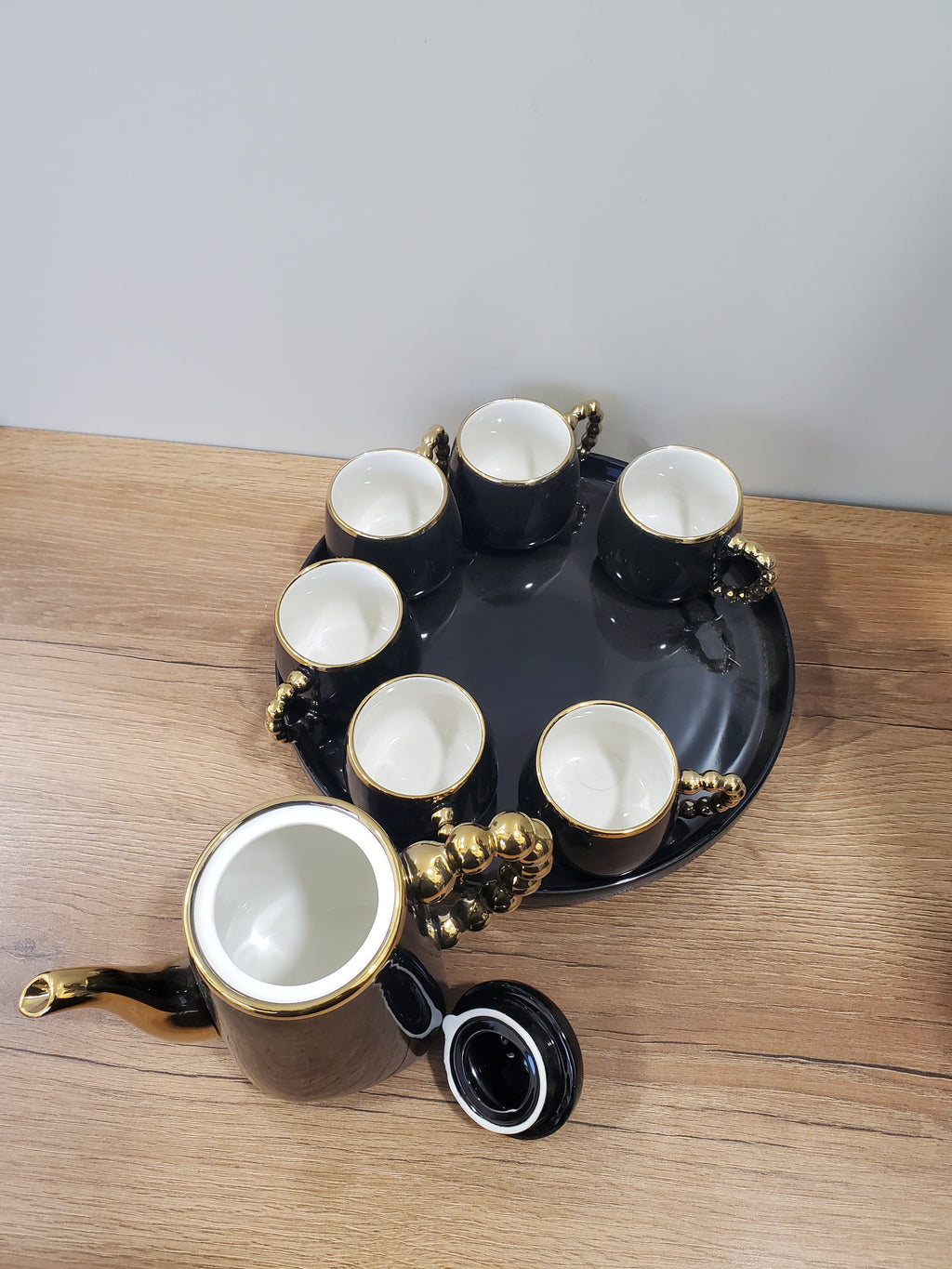 Luxury Black Coffee Set With Rotating Tray – (41/5)