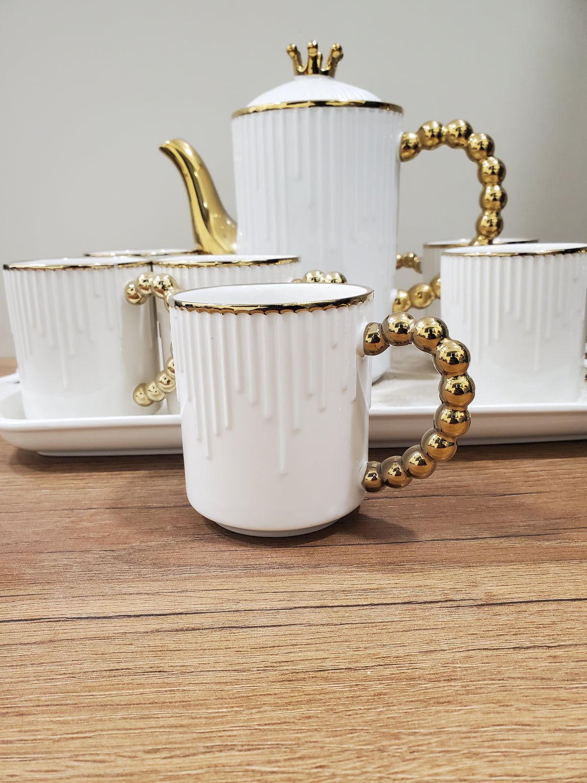 9PCS Coffee Set White & Gold (ML-1019)