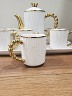 9PCS Coffee Set White & Gold (ML-1019)