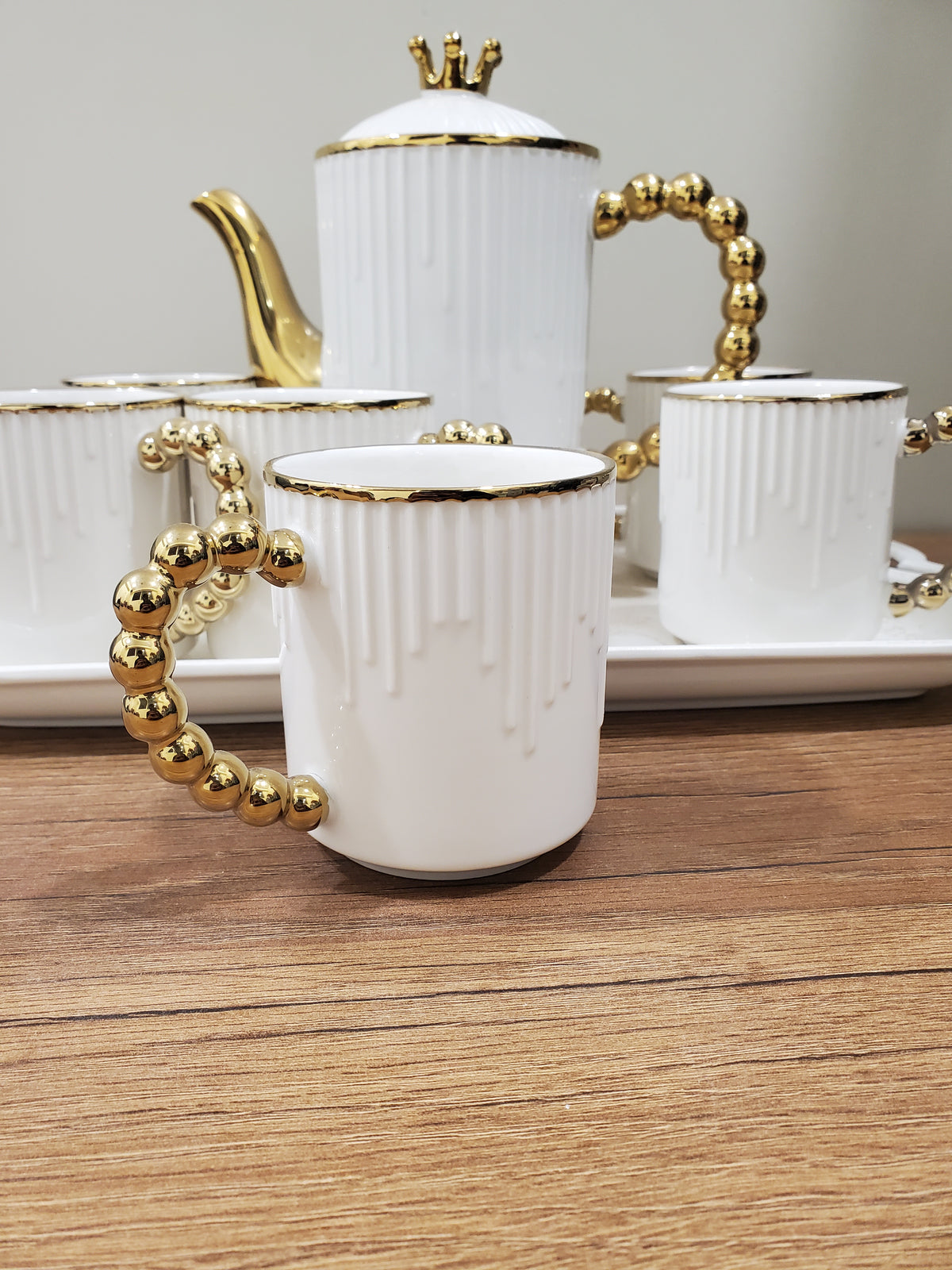 9PCS Coffee Set White & Gold (ML-1019)