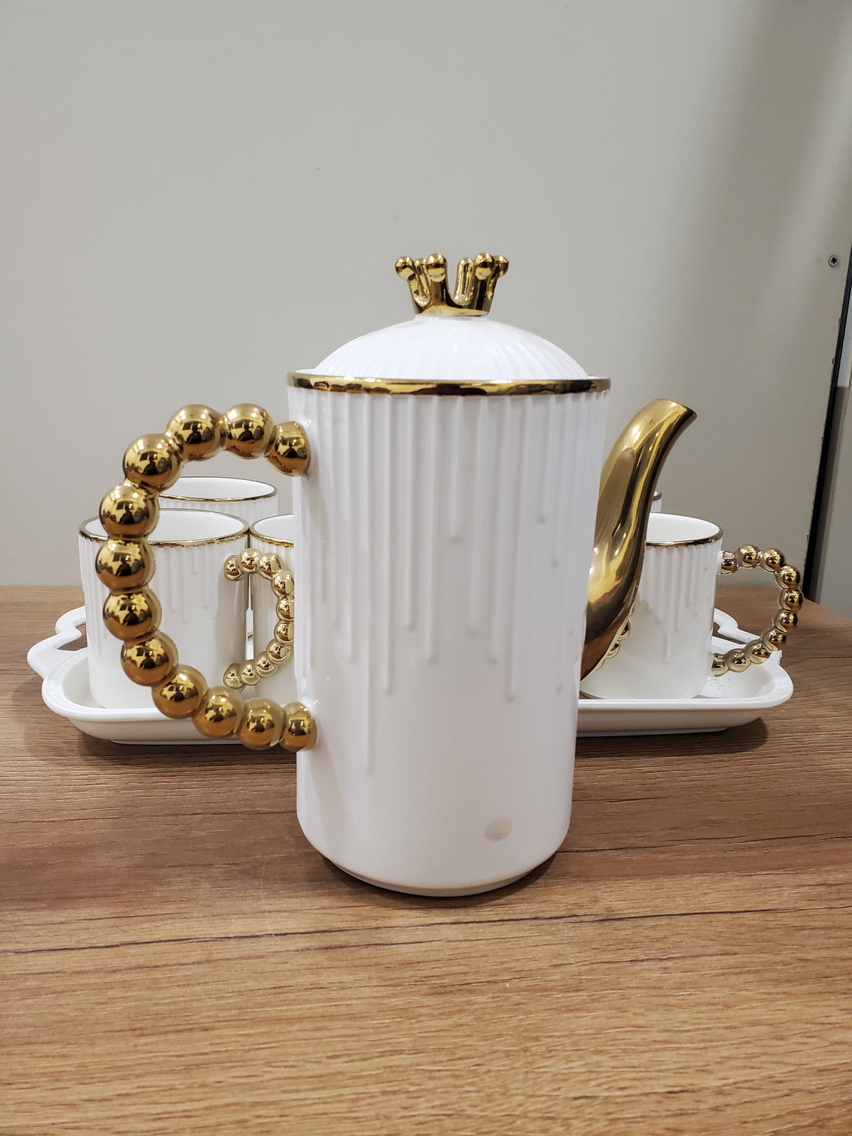 9PCS Coffee Set White & Gold (ML-1019)
