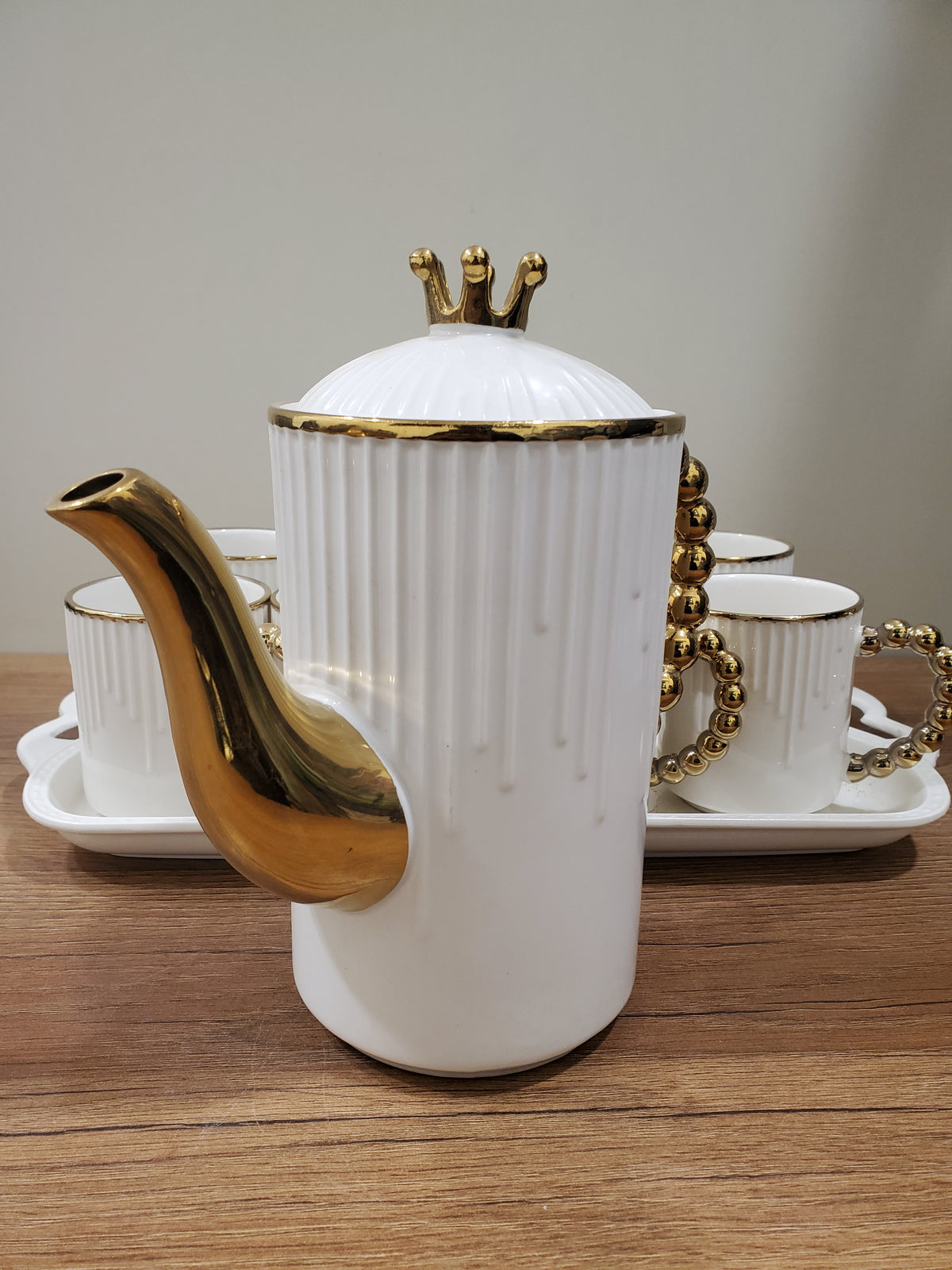 9PCS Coffee Set White & Gold (ML-1019)