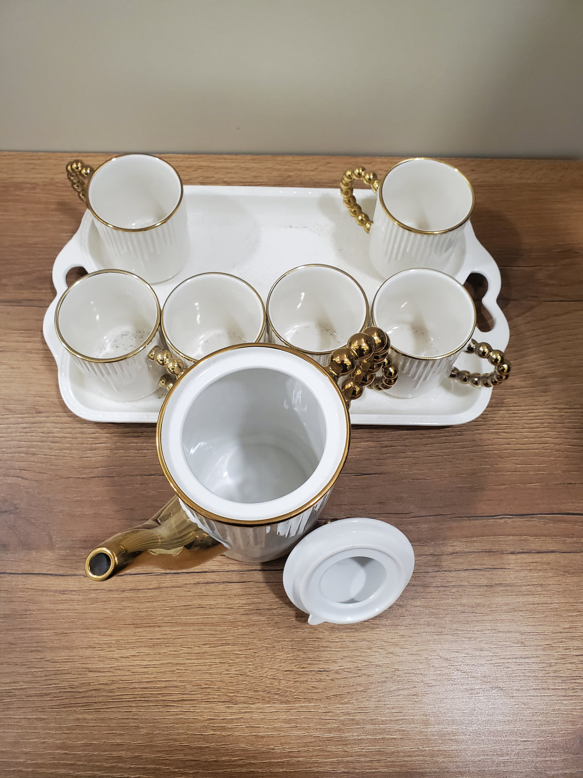 9PCS Coffee Set White & Gold (ML-1019)