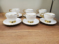 6+6 GGK Cups & Saucers Set White & Gold Premium Design (YH-084)