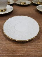 6+6 GGK Cups & Saucers Set White & Gold Premium Design (YH-084)
