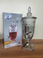 Luxury Diamond Cut Crystal Beverage Dispenser – 2 Liter(XHG-037)