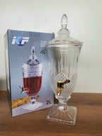 Luxury Crystal Cut Beverage Dispenser – 2 Liter (XHG-031)