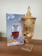 Luxury Amber Crystal Beverage Dispenser – 2 Liter (XHG-034)