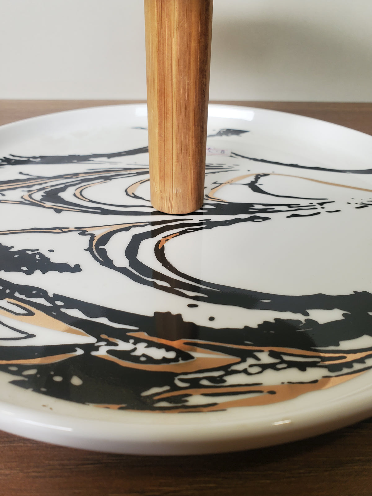 2-Tier Ceramic Pastry Stand Abstract Marble Design (8-33)