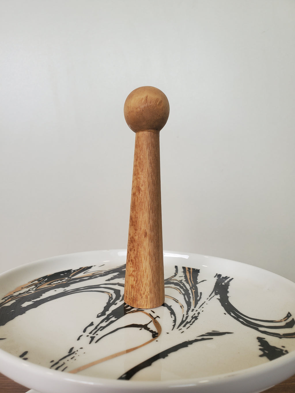 2-Tier Ceramic Pastry Stand Abstract Marble Design (8-33)