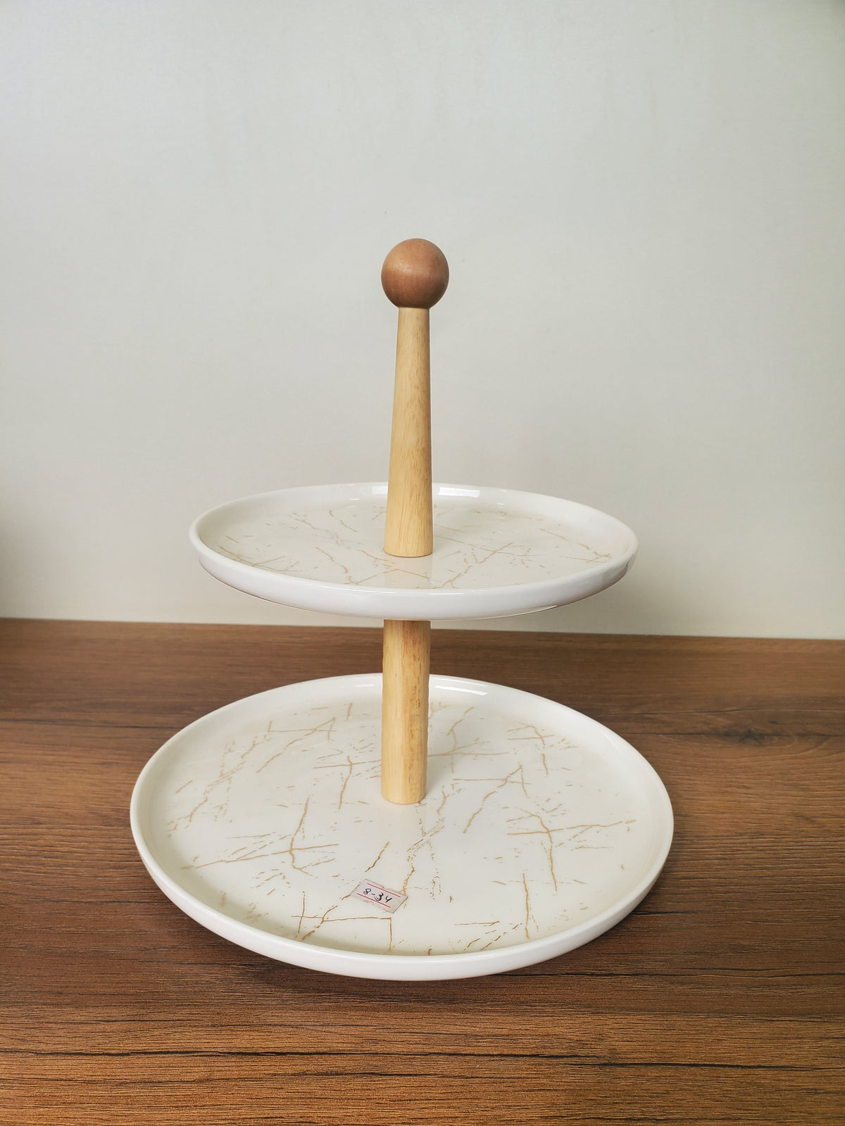 2-Tier Ceramic Pastry Stand Marble Design (8-34)