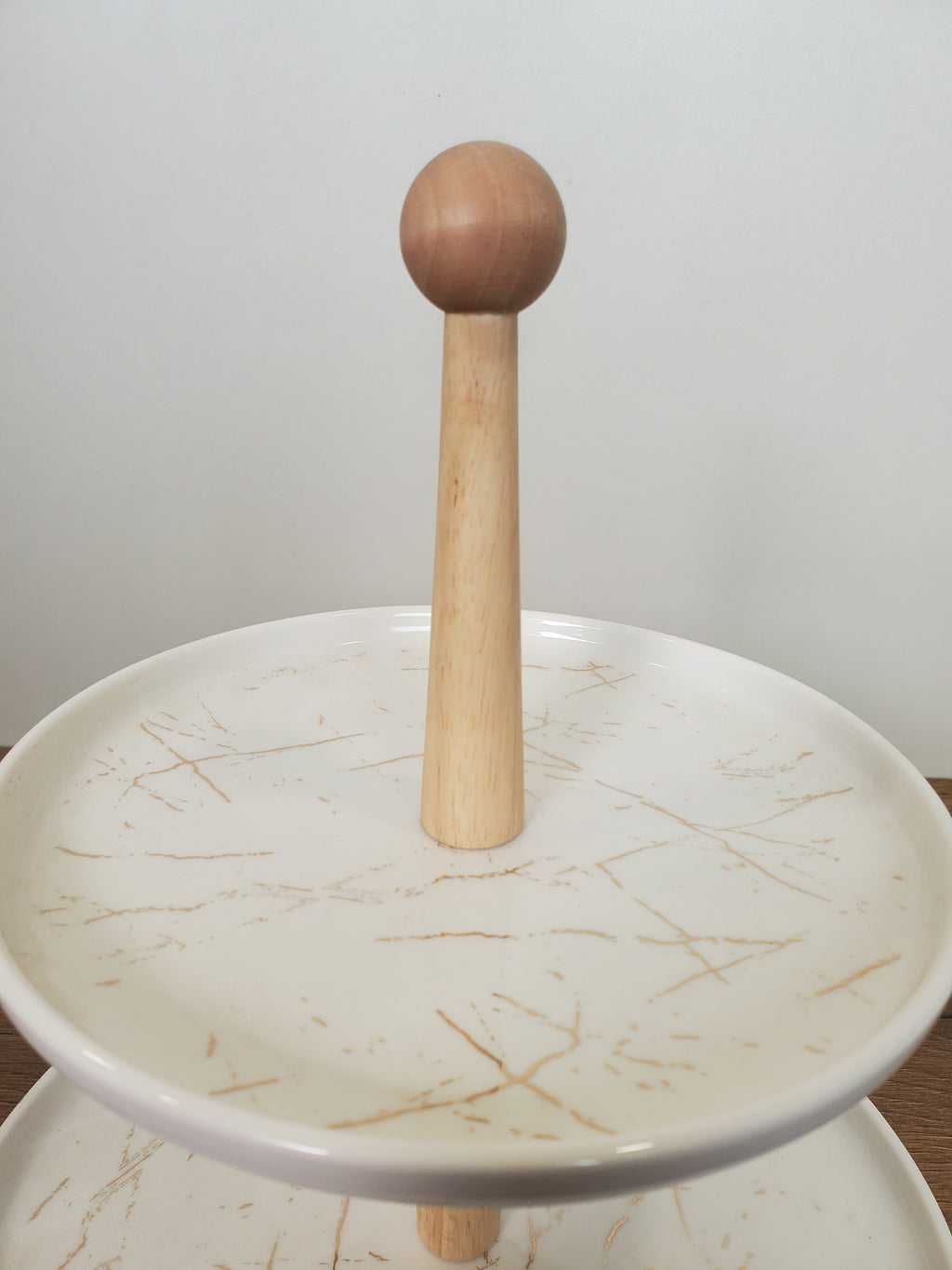 2-Tier Ceramic Pastry Stand Marble Design (8-34)