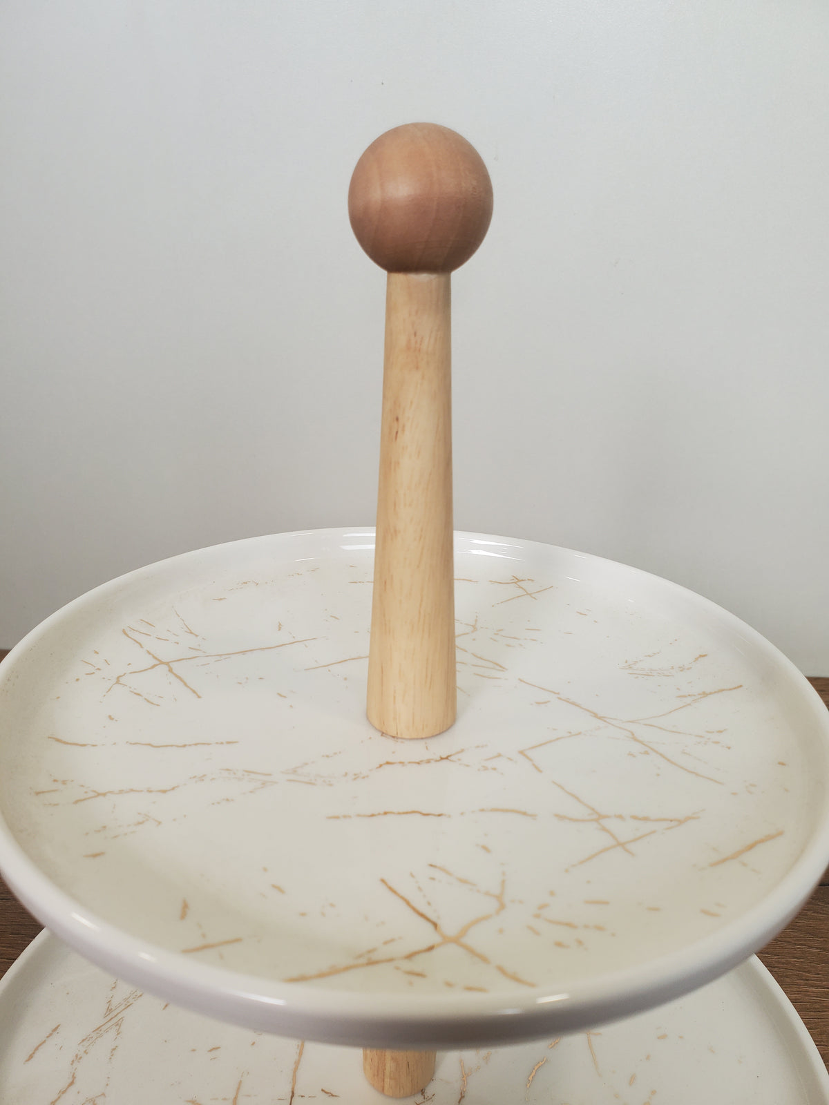 2-Tier Ceramic Pastry Stand Marble Design (8-34)