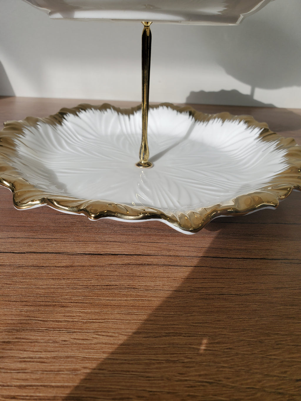 3-Tier Ceramic Serving Stand with Gold Finish (23064ML)