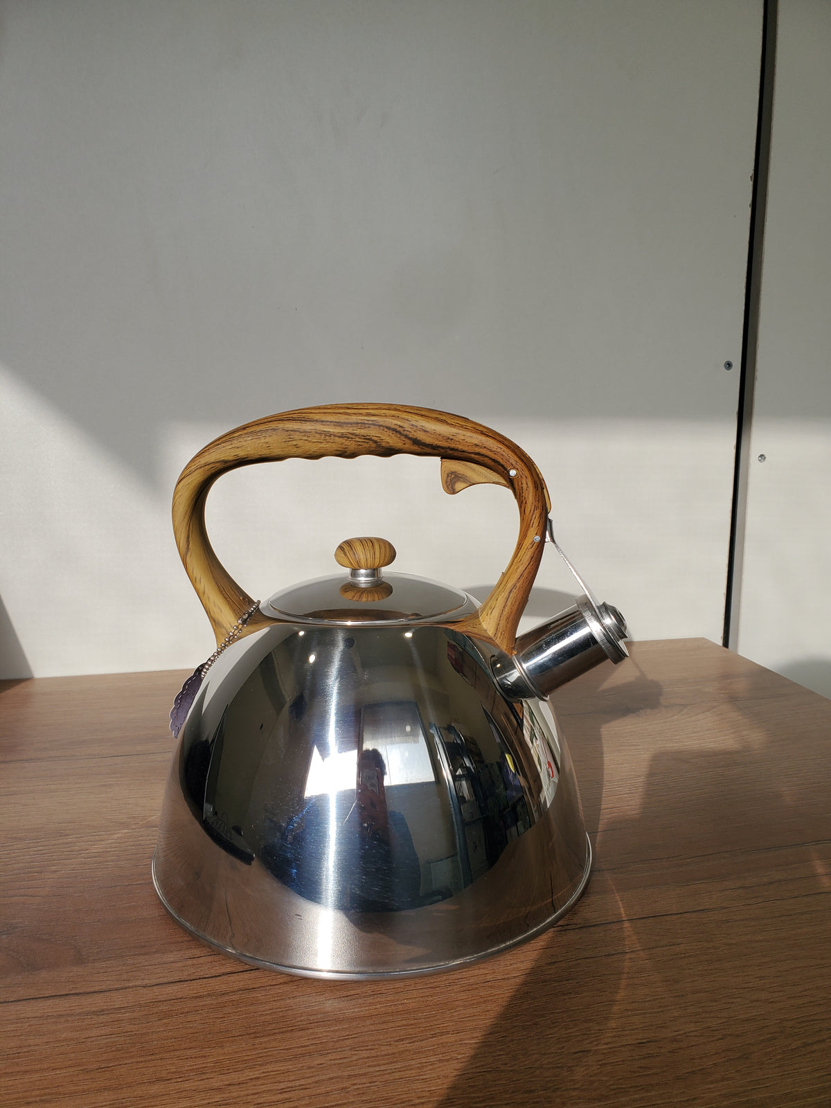 Stainless Steel Whistling Kettle with Wooden Handle (HR739-12)