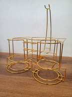 21-Piece Ceramic Soup Bowl Set with Gold Iron Stand