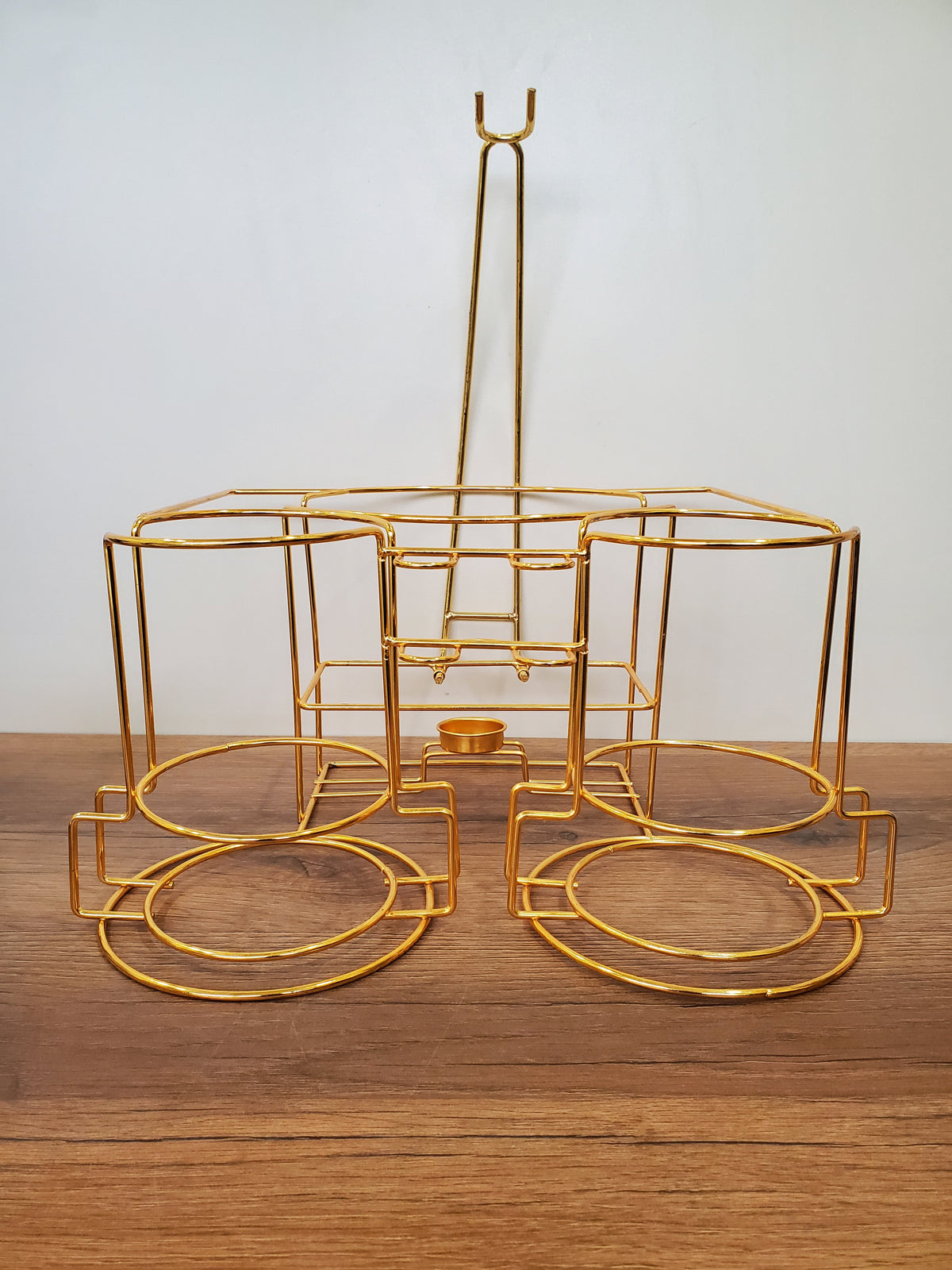 21-Piece Ceramic Soup Bowl Set with Gold Iron Stand