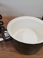 15-Piece Black Ceramic Soup Bowl Set with Wooden Stand