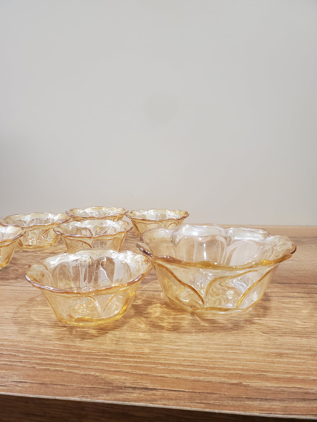 7-Piece Glass Serving Bowl Set Amber (12-3)