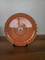 Decorative Glass Platter Woven Amber Design (14-5)