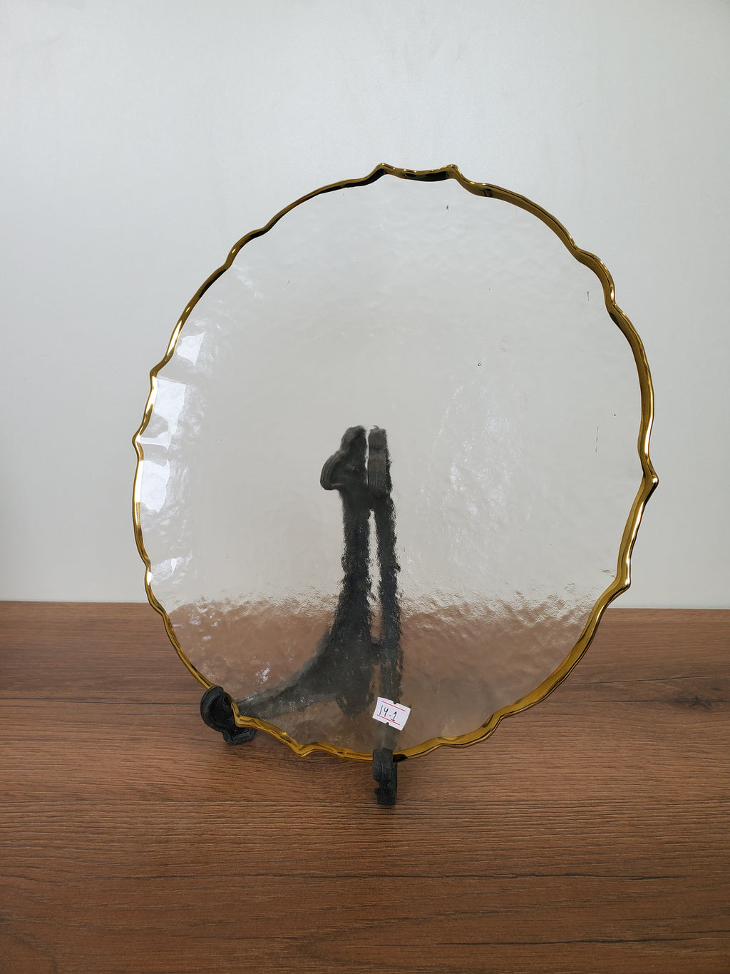 Decorative Glass Platter Irregular Clear Design (14-1)