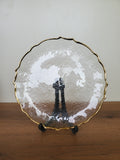 Decorative Glass Platter Irregular Clear Design (14-1)