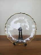 Decorative Glass Platter Irregular Clear Design (14-1)