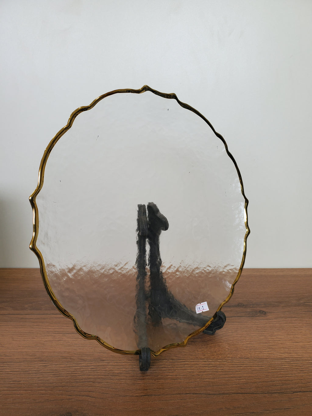 Decorative Glass Platter Irregular Clear Design (14-1)