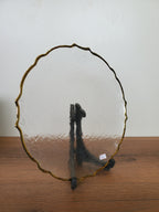Decorative Glass Platter Irregular Clear Design (14-1)
