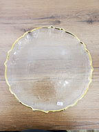 Decorative Glass Platter Irregular Clear Design (14-1)