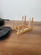 8-Piece Cake Serving Set Black Marble Design With Wooden Stand (8-23)