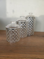 3-Piece Acrylic Jar Set with Diamond Pattern (3101SH)