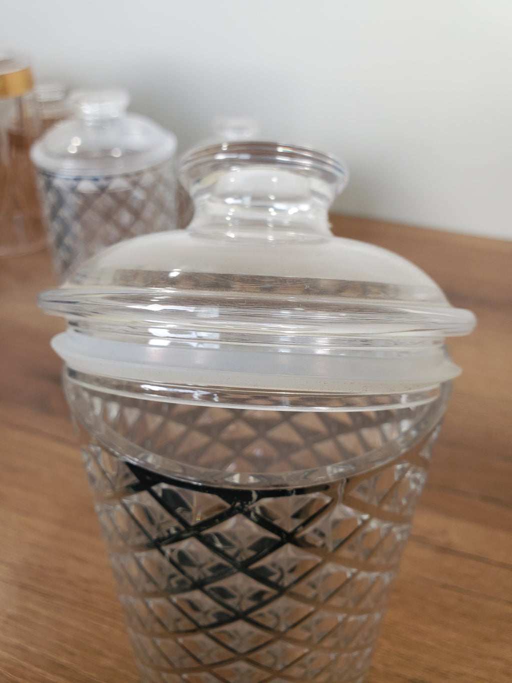 3-Piece Acrylic Jar Set with Diamond Pattern (3101SH)