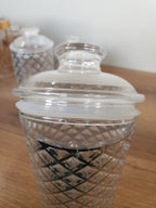 3-Piece Acrylic Jar Set with Diamond Pattern (3101SH)