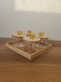 4-Piece Storage Container Set with Wooden Tray (12-2)