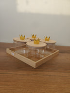 4-Piece Storage Container Set with Wooden Tray (12-2)