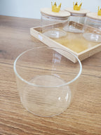 4-Piece Storage Container Set with Wooden Tray (12-2)