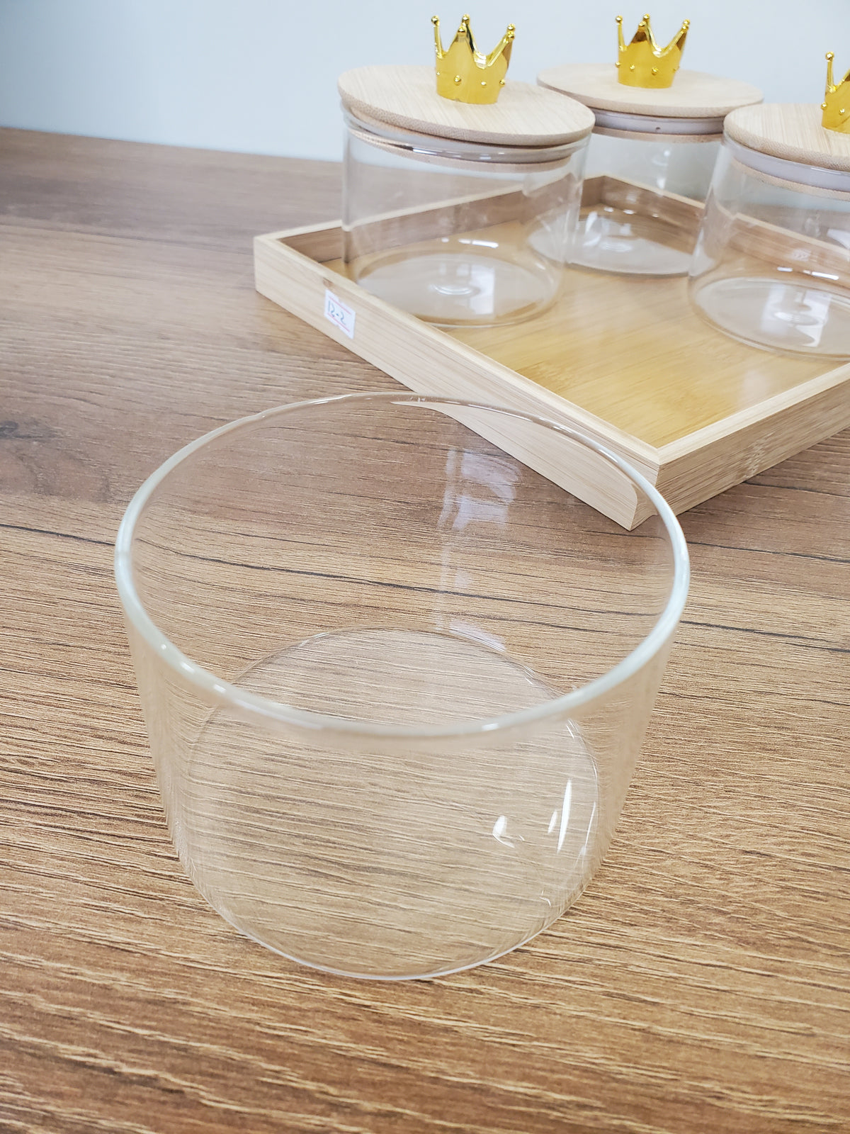 4-Piece Storage Container Set with Wooden Tray (12-2)