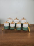 7-Piece Ceramic Kitchen Storage Jar Set with Gold Iron Stand (10-1)
