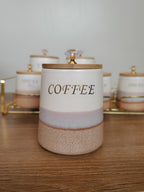 7-Piece Ceramic Kitchen Storage Jar Set with Gold Iron Stand (10-2)