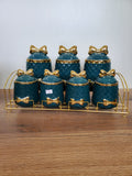 7-Piece Ceramic Storage Jar Set with Iron Stand (8-3)